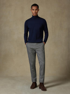 Dolcevita Edward in lana merino blu navy