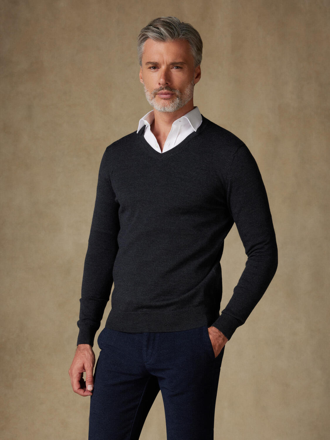 Col V Dylan en mérinos anthracite