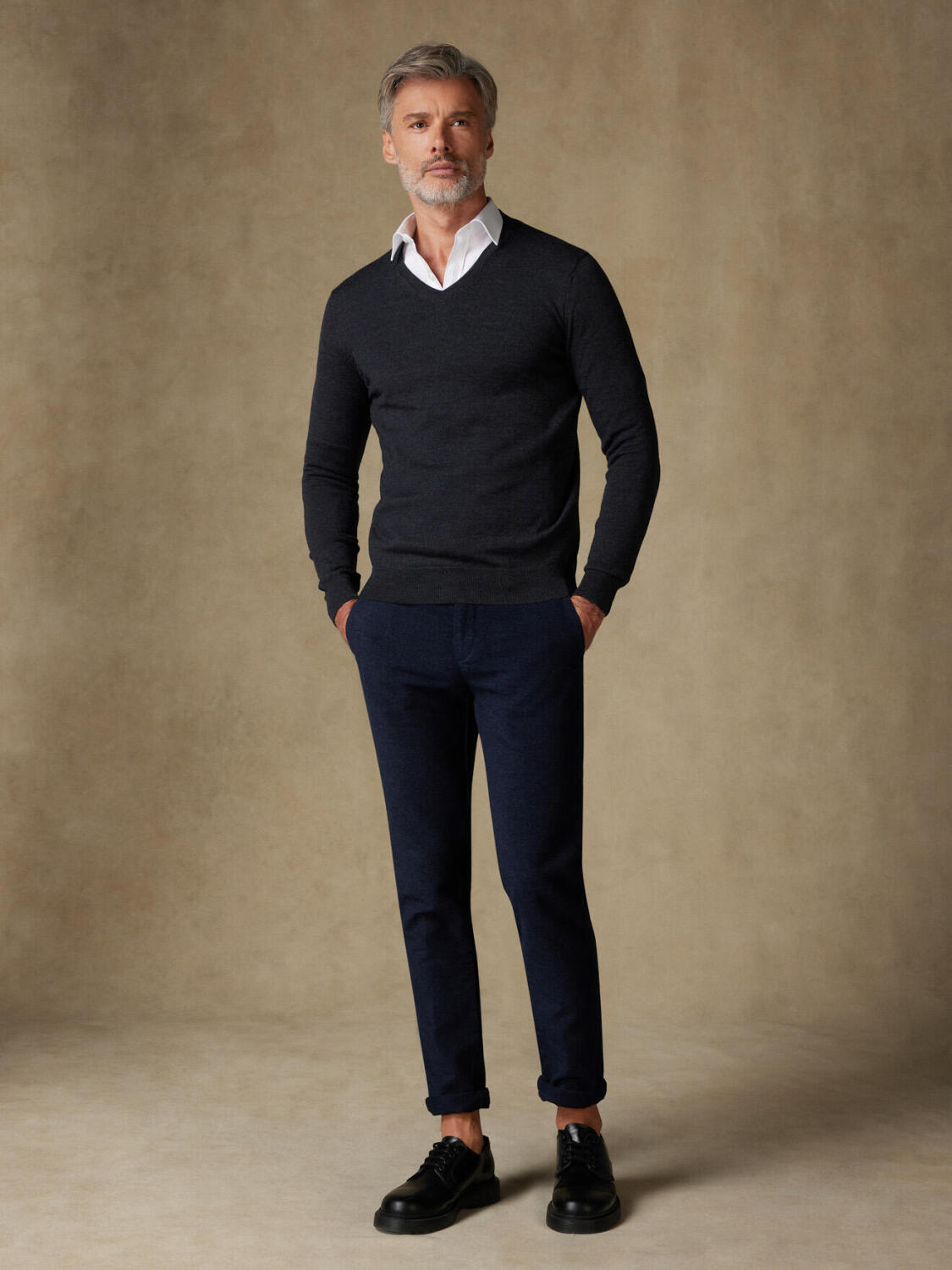 Col V Dylan en mérinos anthracite