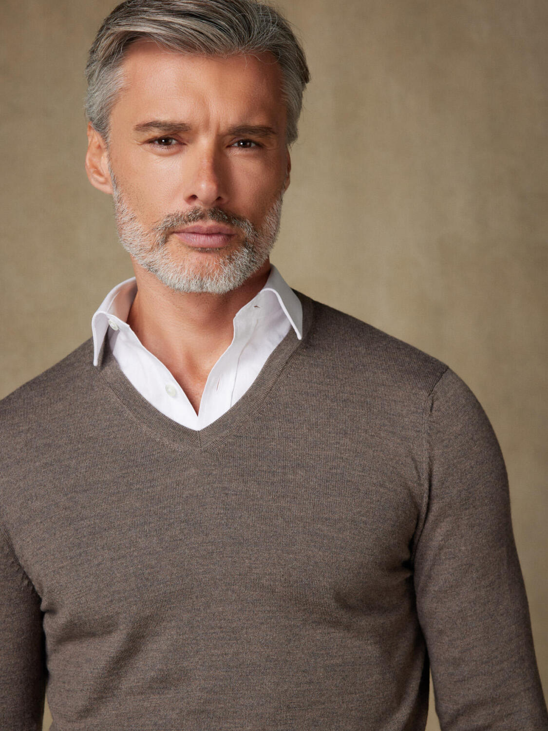 Col V Dylan en mérinos vison