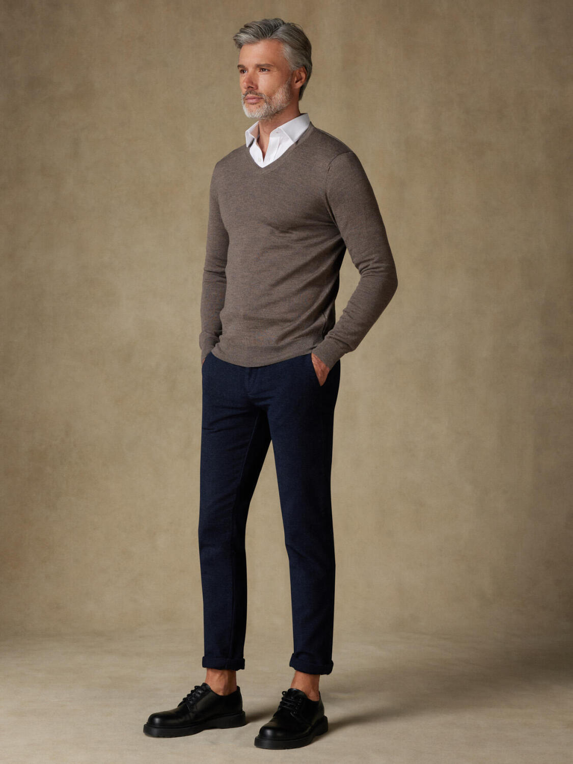 Col V Dylan en mérinos vison