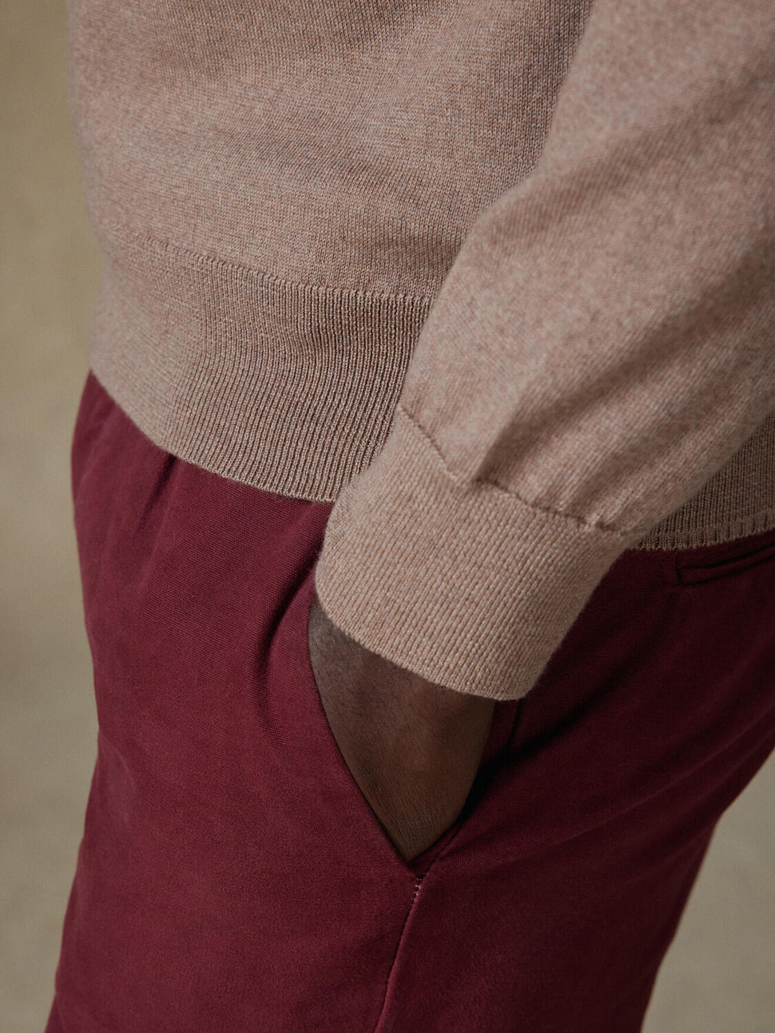 Dylan scollo a V in merino marrone