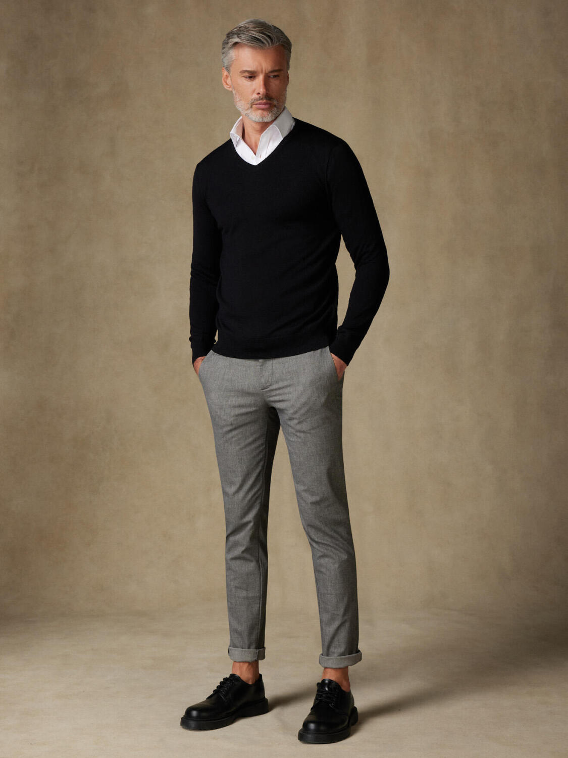 Col V Dylan en mérinos noir