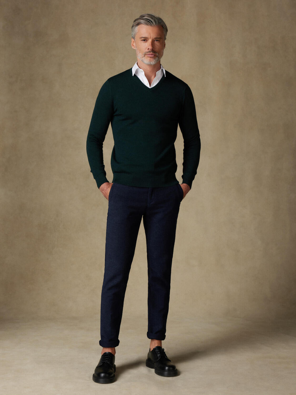 Dylan scollo a V in merino verde