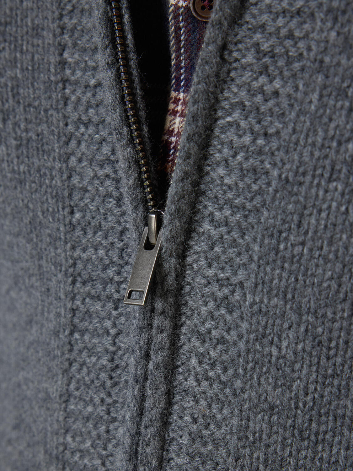 Full Zip Albury in lana d’agnello grigio