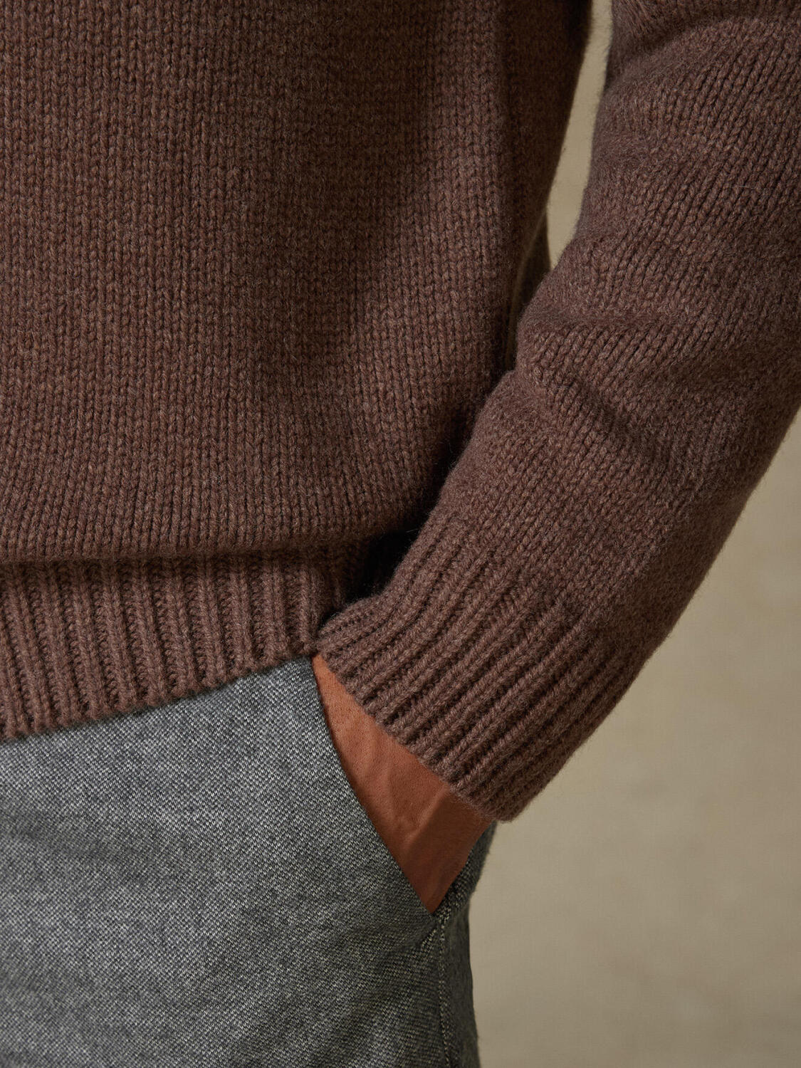 Full Zip Albury in lana d’agnello marrone