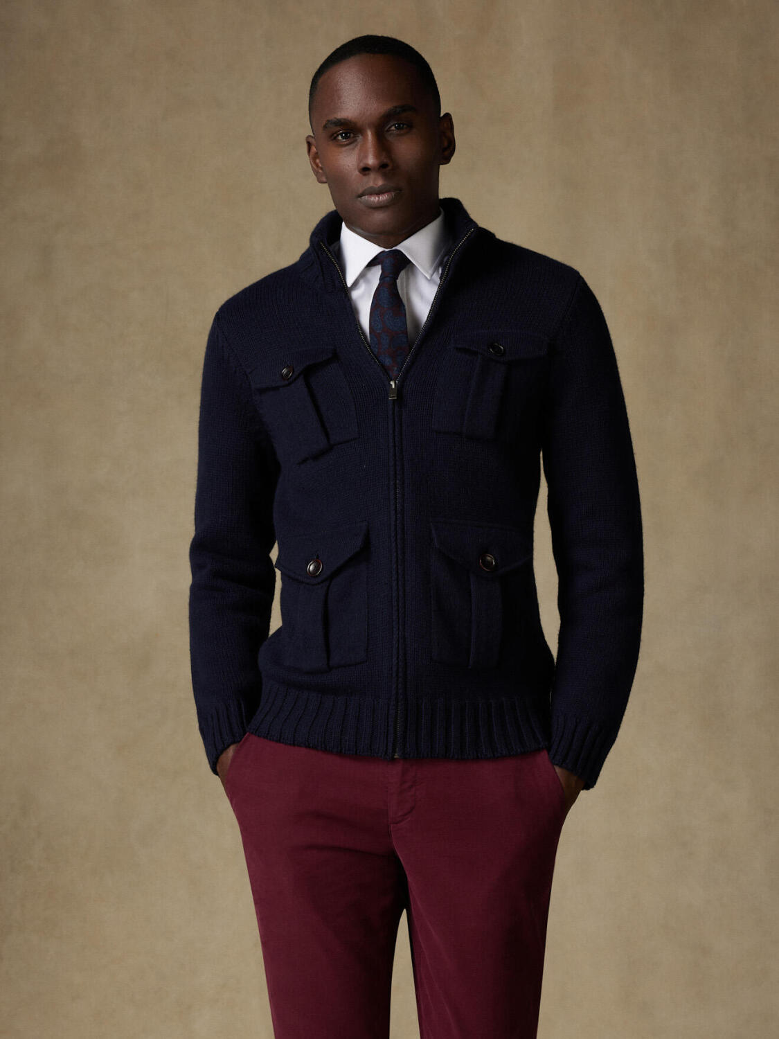 Andrew full zip in navy