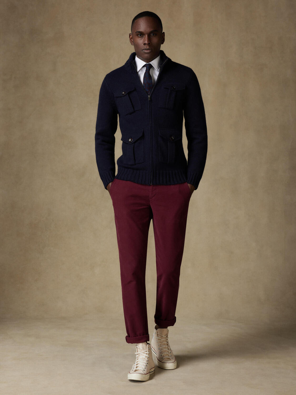 Andrew full zip in navy