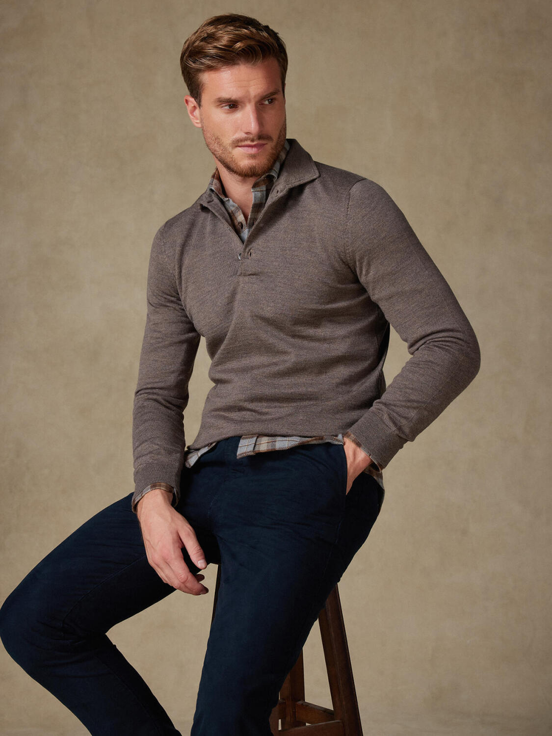 Polo Tim en mérinos vison