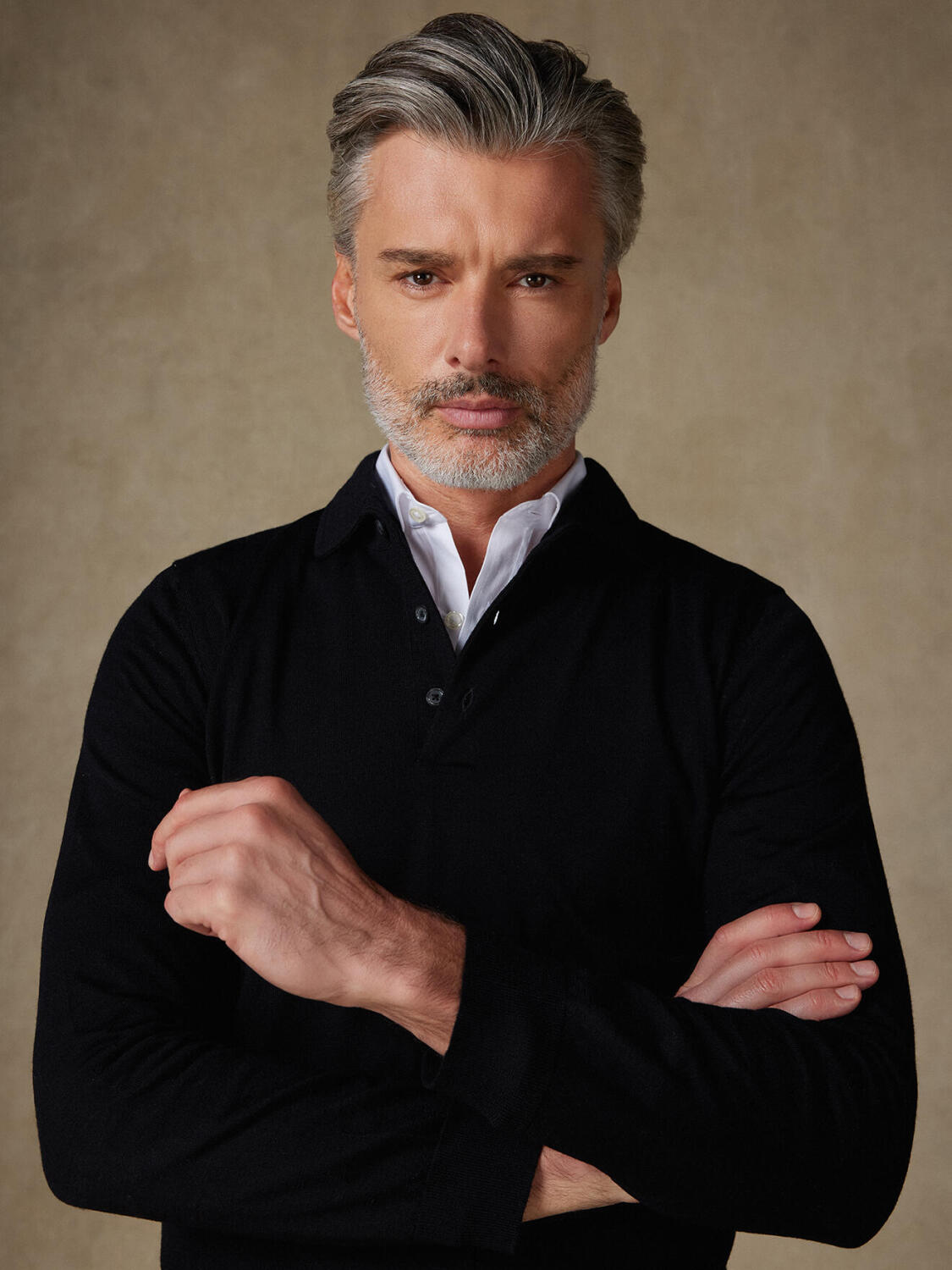 Polo Tim en mérinos noir