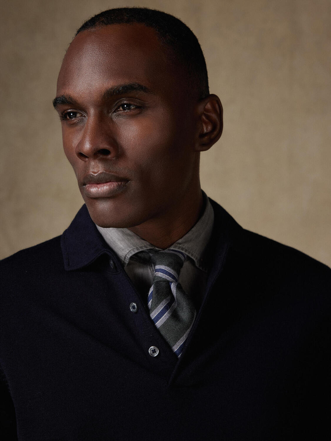 Polo Tim in merino blu scuro