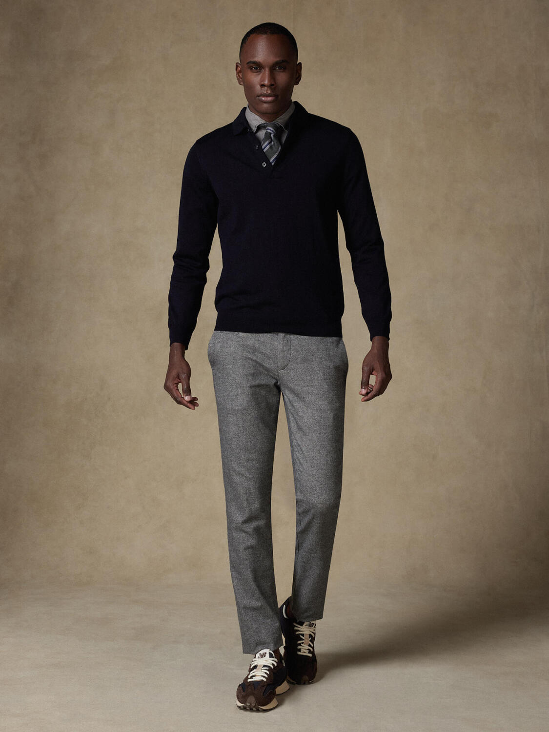 Polo Tim in merino blu scuro