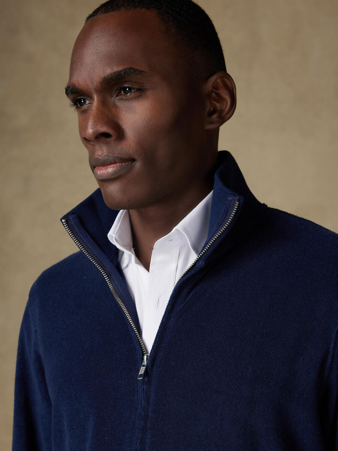 Todd con zip intera in spugna blu