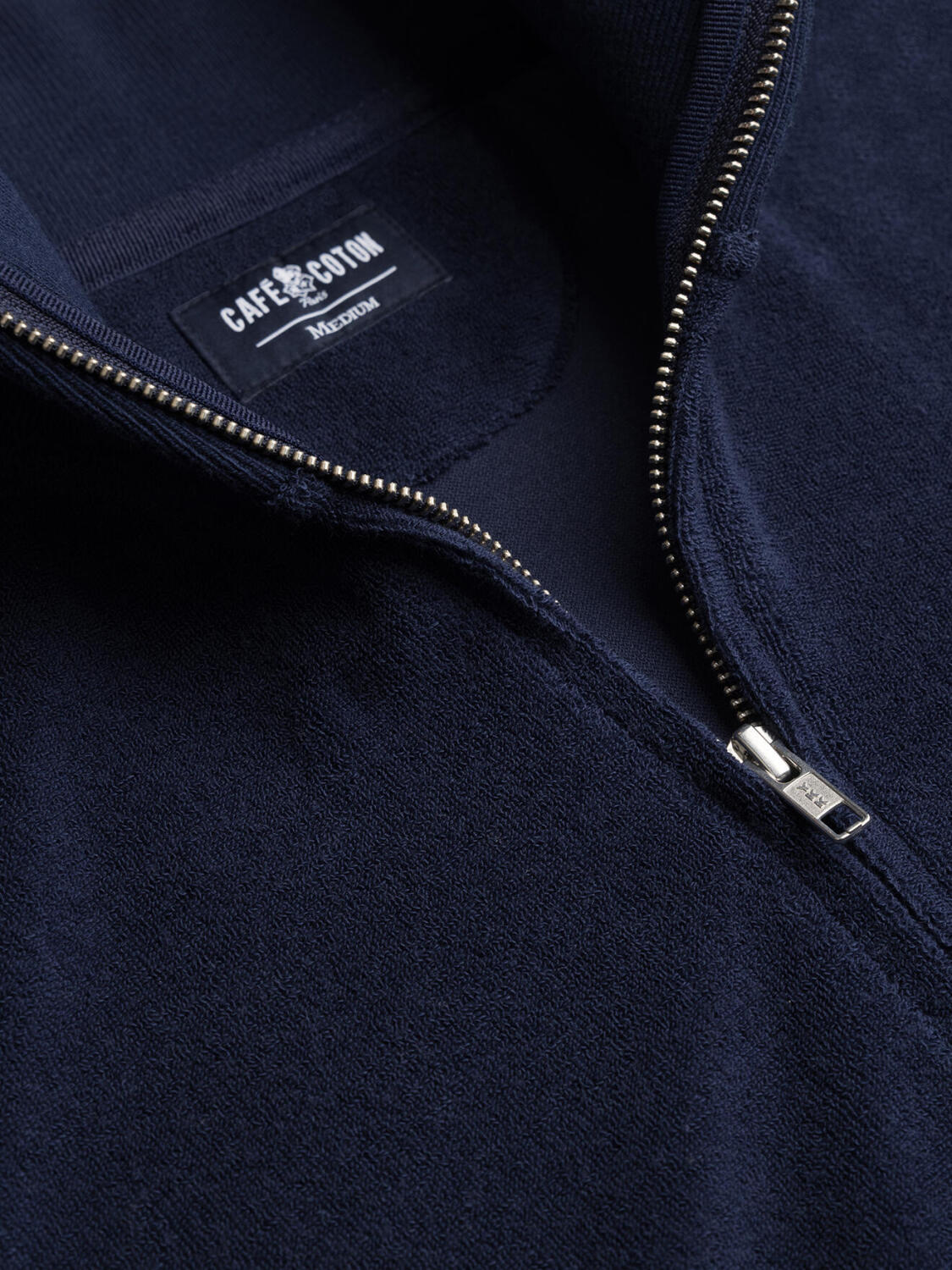 Todd con zip intera in spugna blu