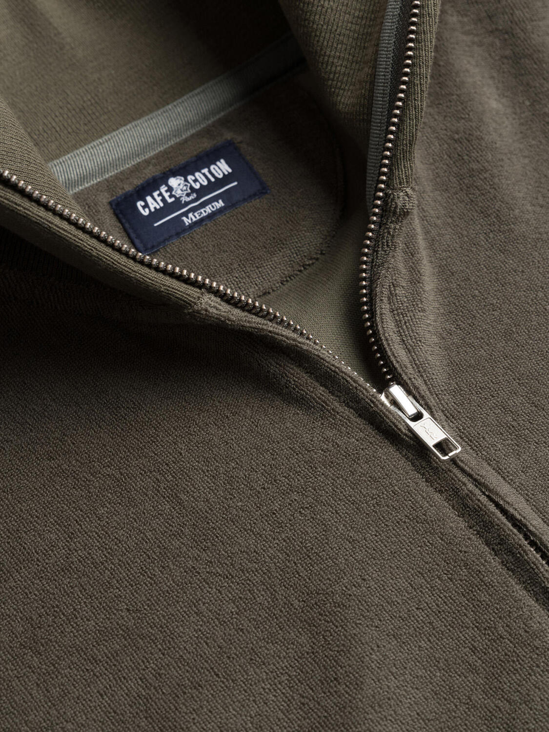 Todd con zip intera in spugna kaki