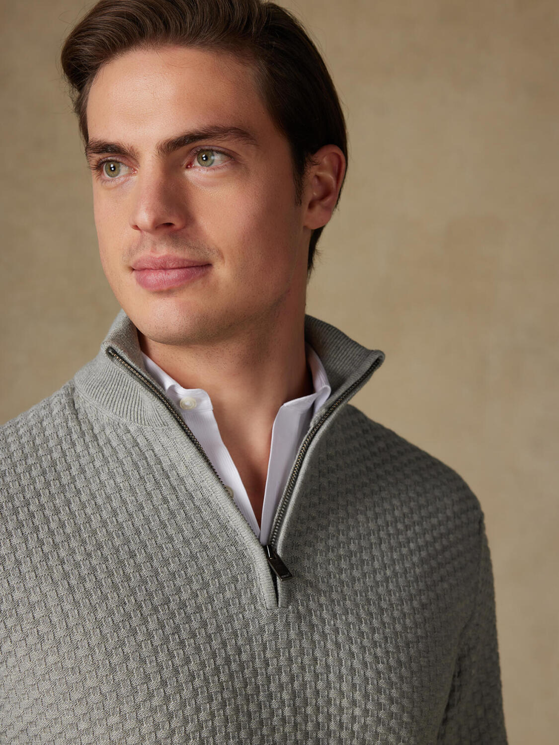 Half zip Brooks grau