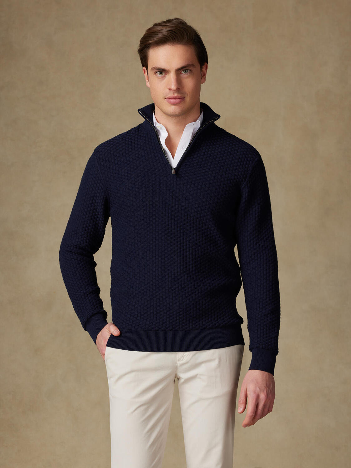 Brooks half zip navy