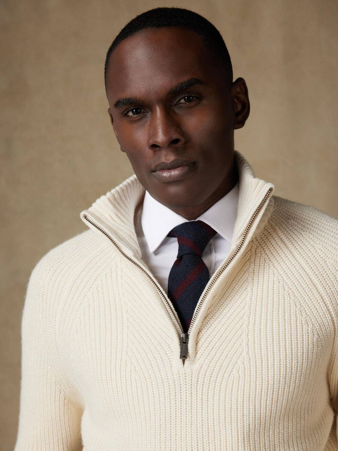 Halber Zip Buster ecru