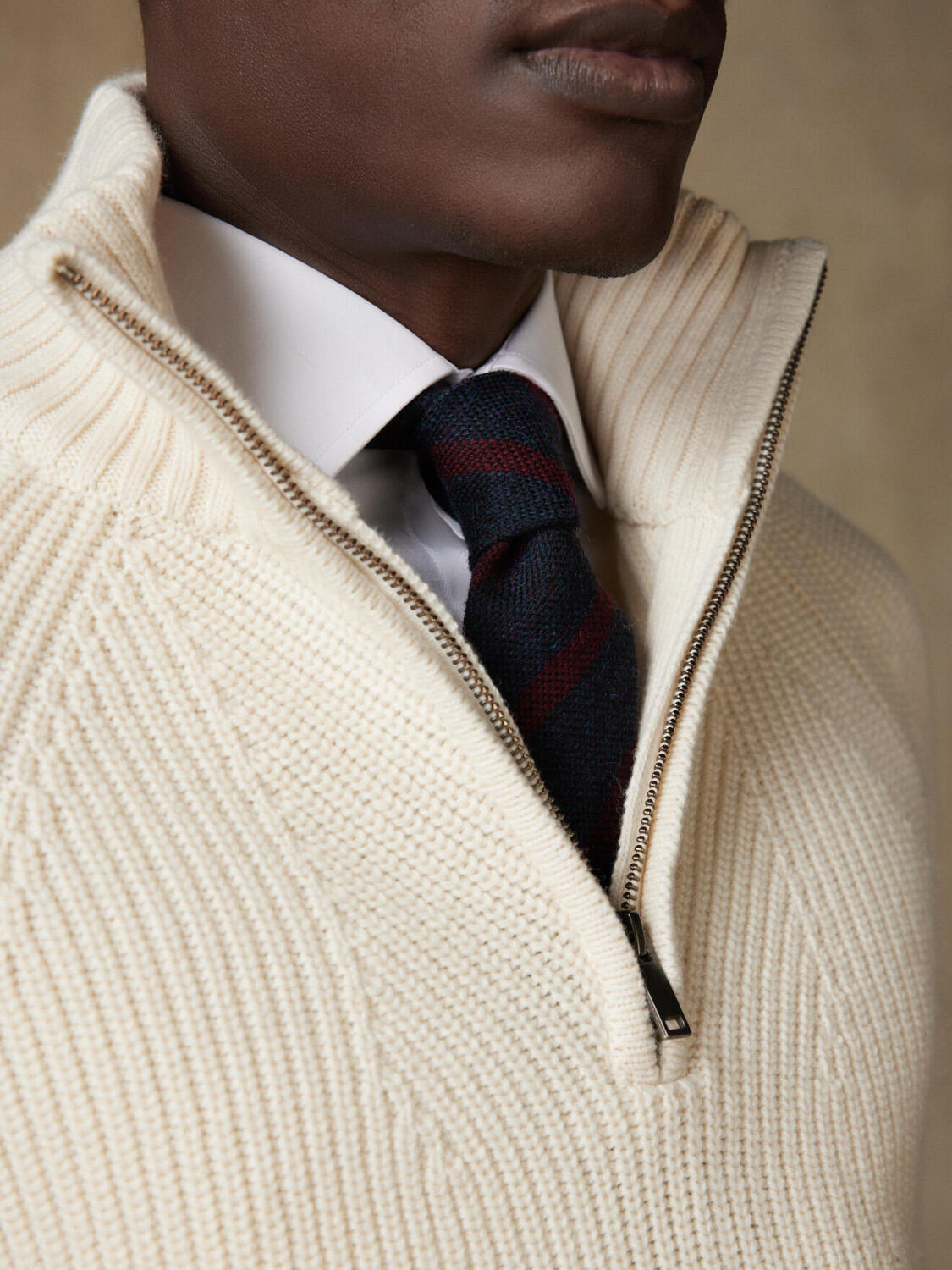 Halber Zip Buster ecru