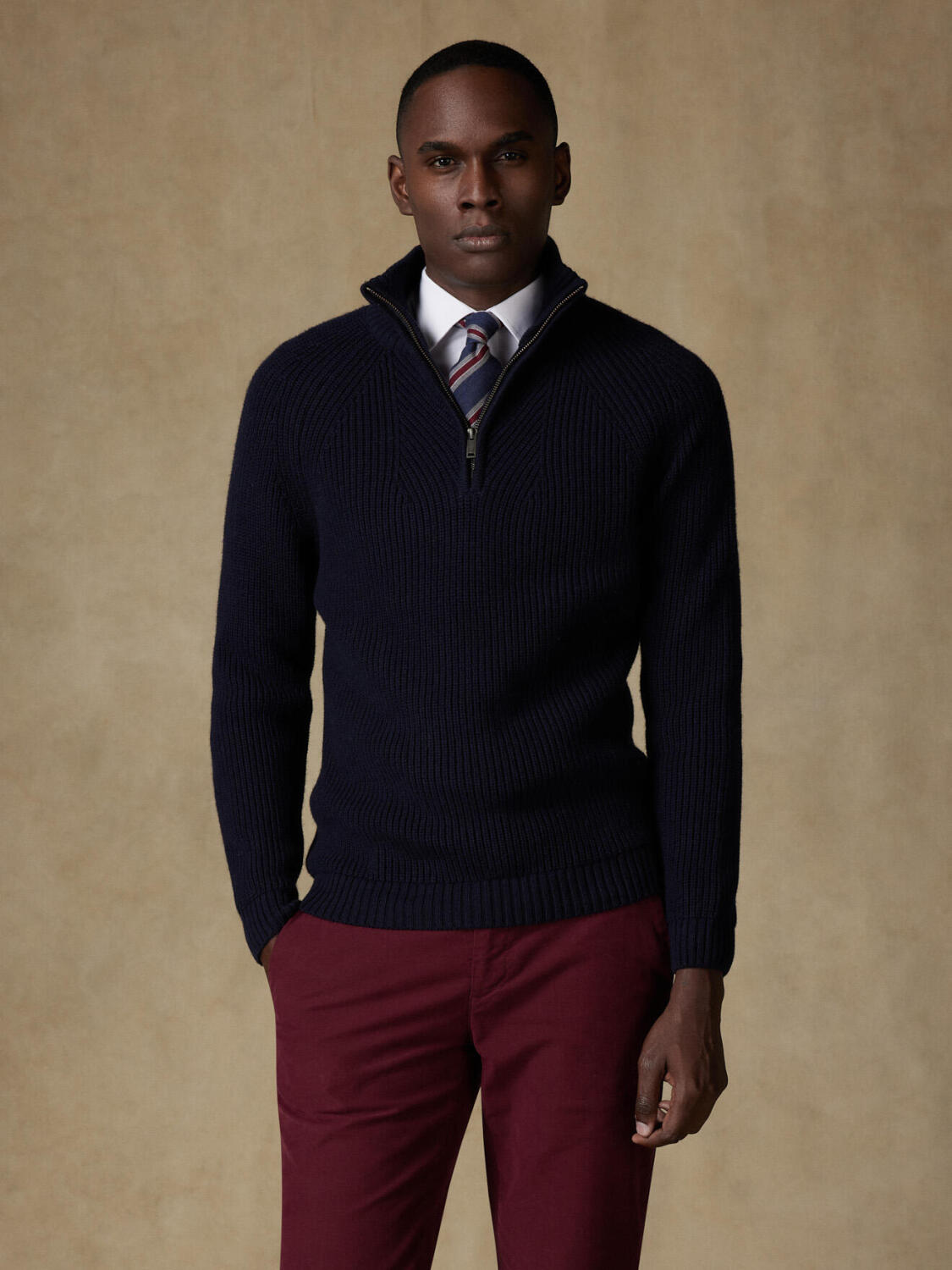 Buster mezza zip in blu navy