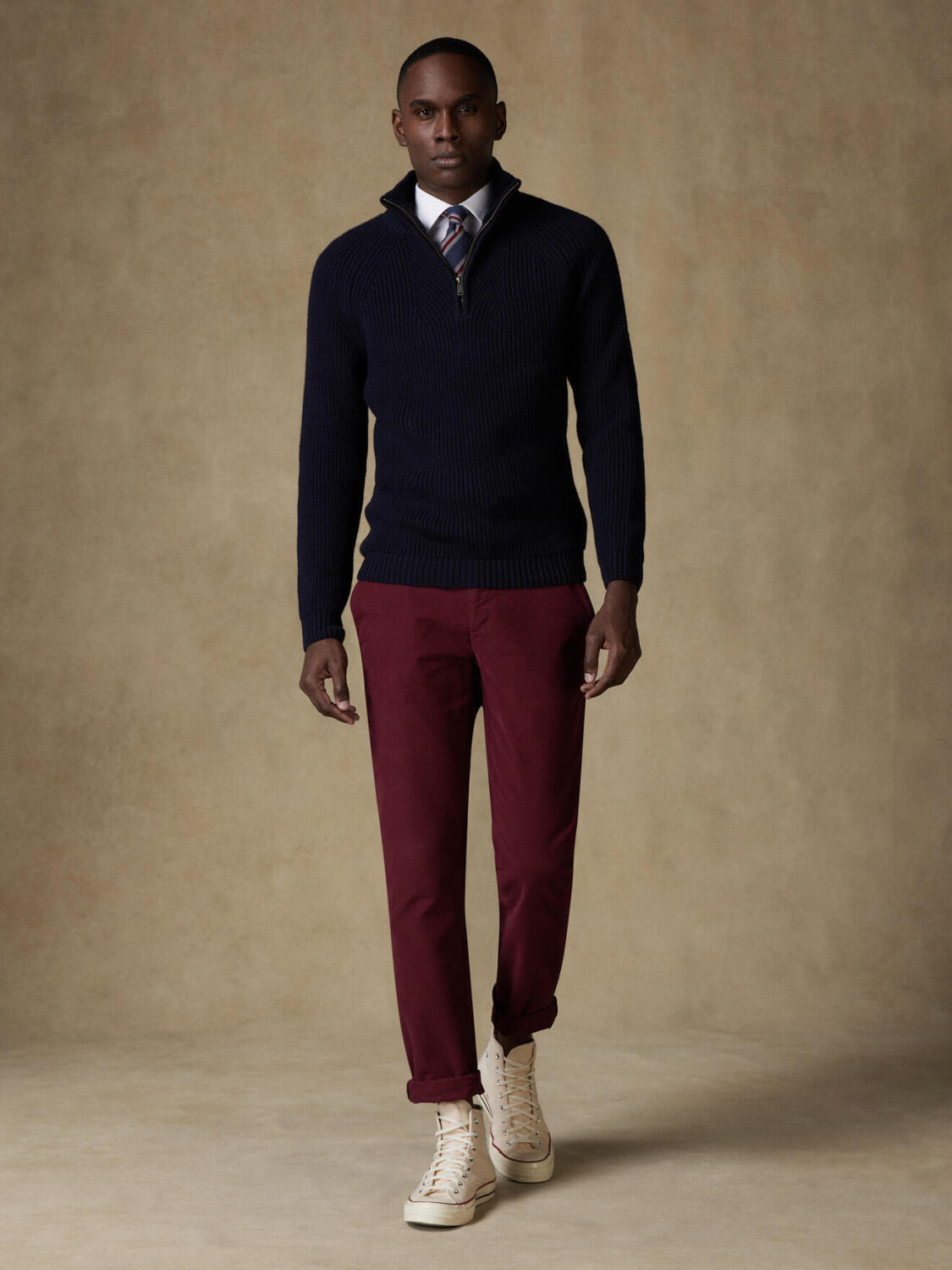 Buster mezza zip in blu navy