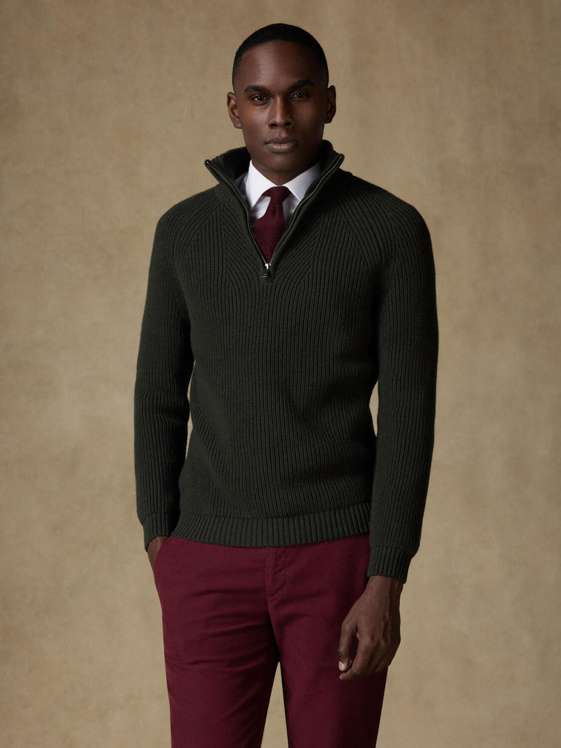 Half Zip Buster kaki