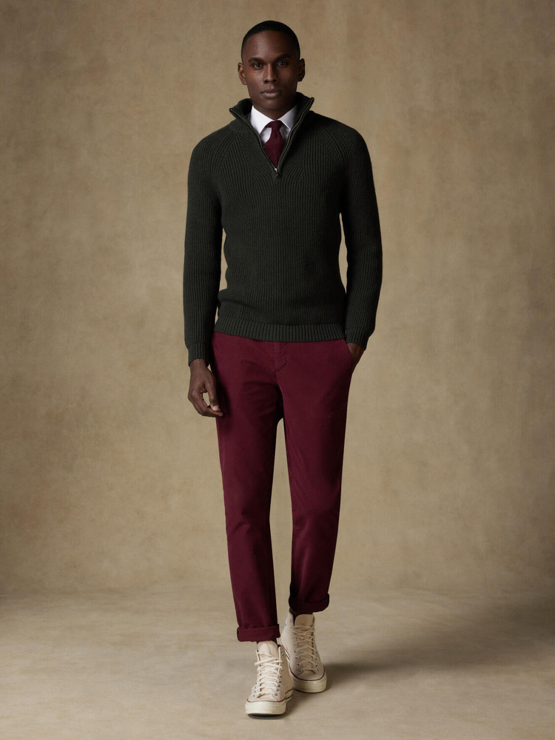 Half Zip Buster kaki