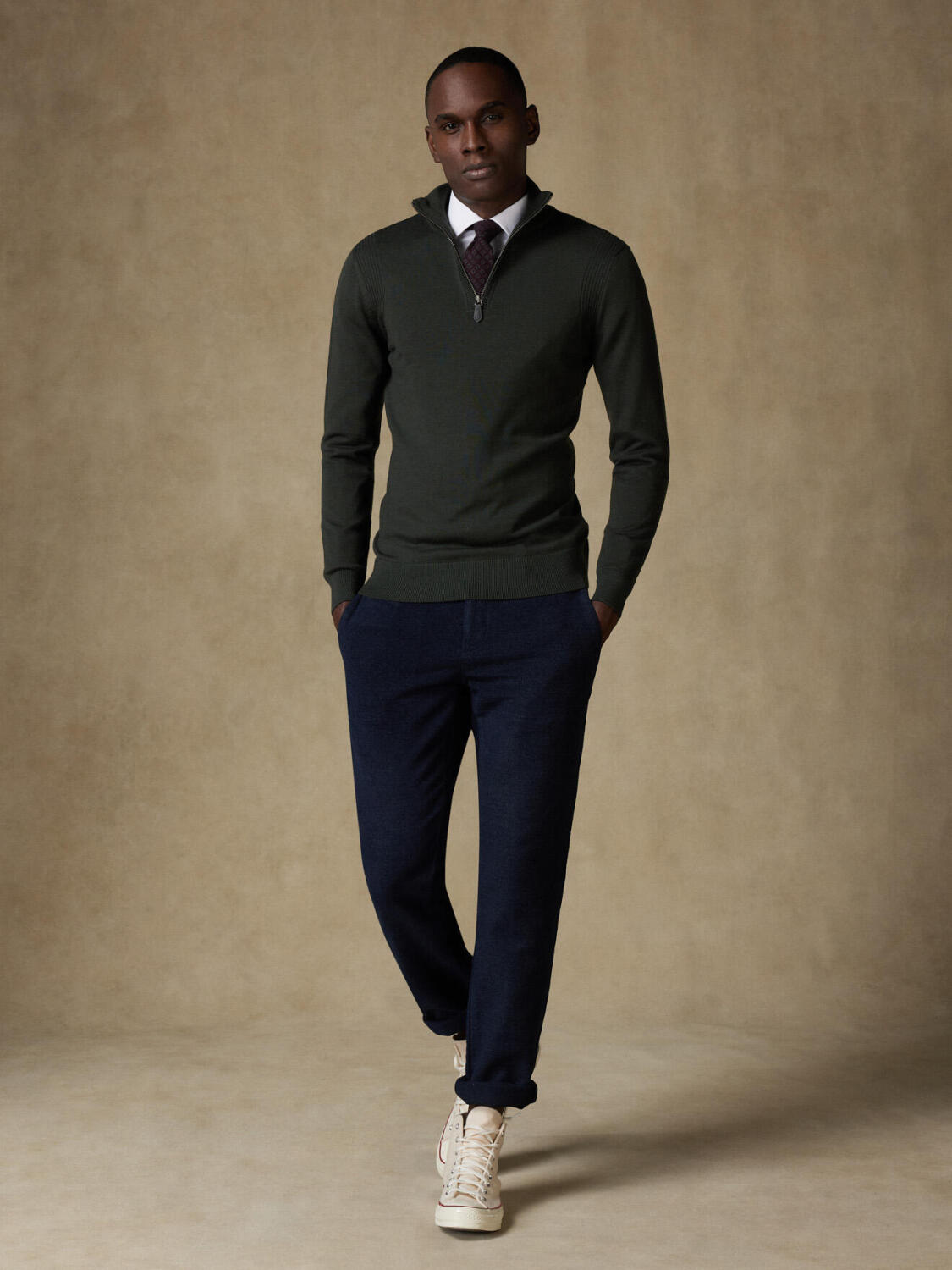 Greg mezza zip in kaki