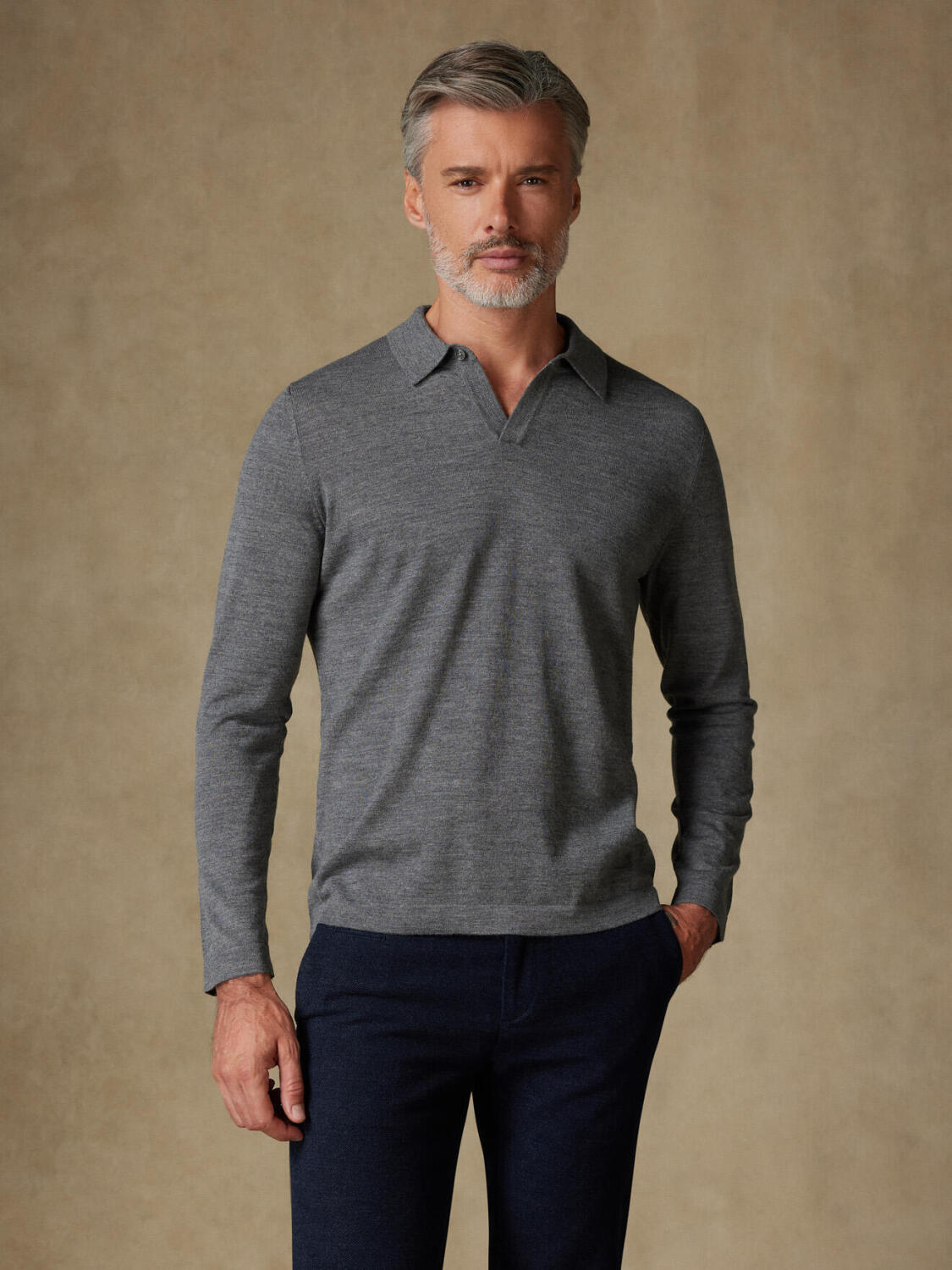 Polo Ivy en mérinos gris