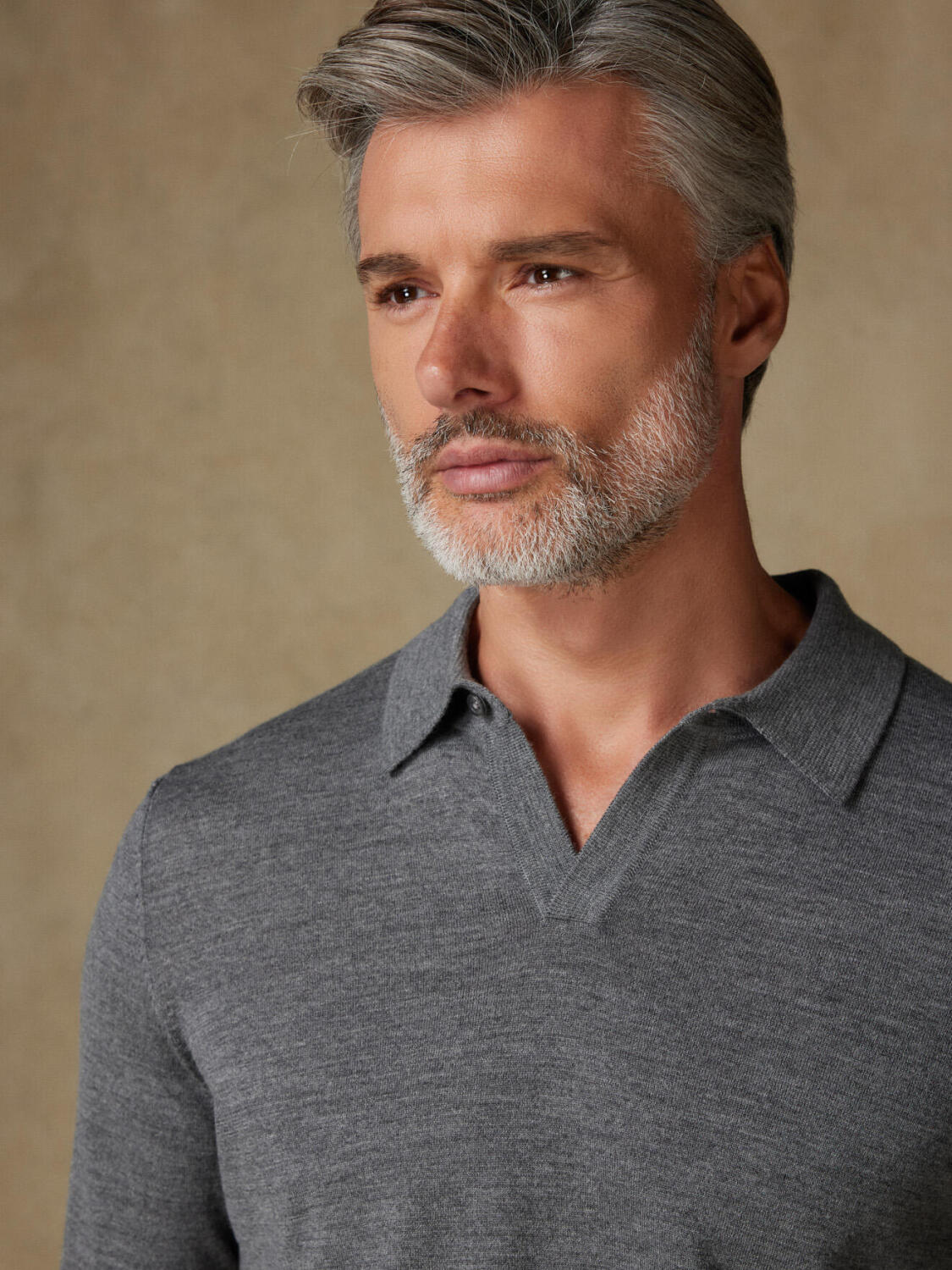 Polo Ivy en mérinos gris