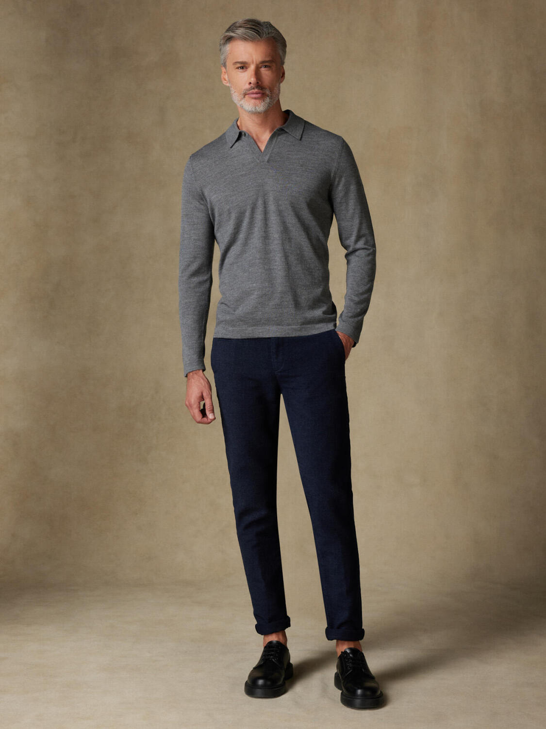 Polo Ivy en mérinos gris