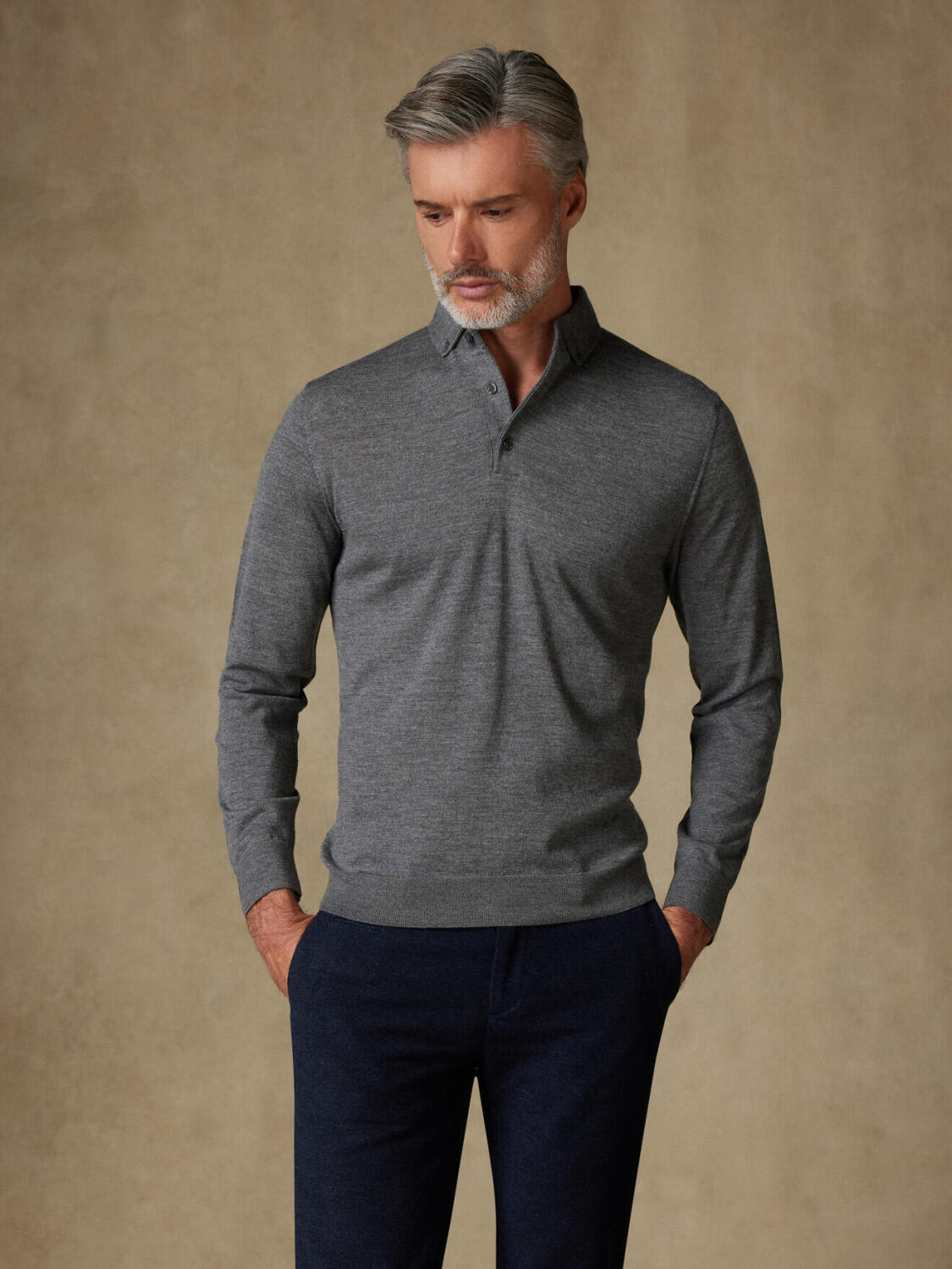 Polo Liam grigio merino