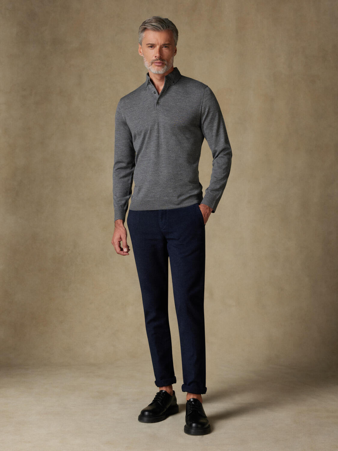 Polo Liam grigio merino