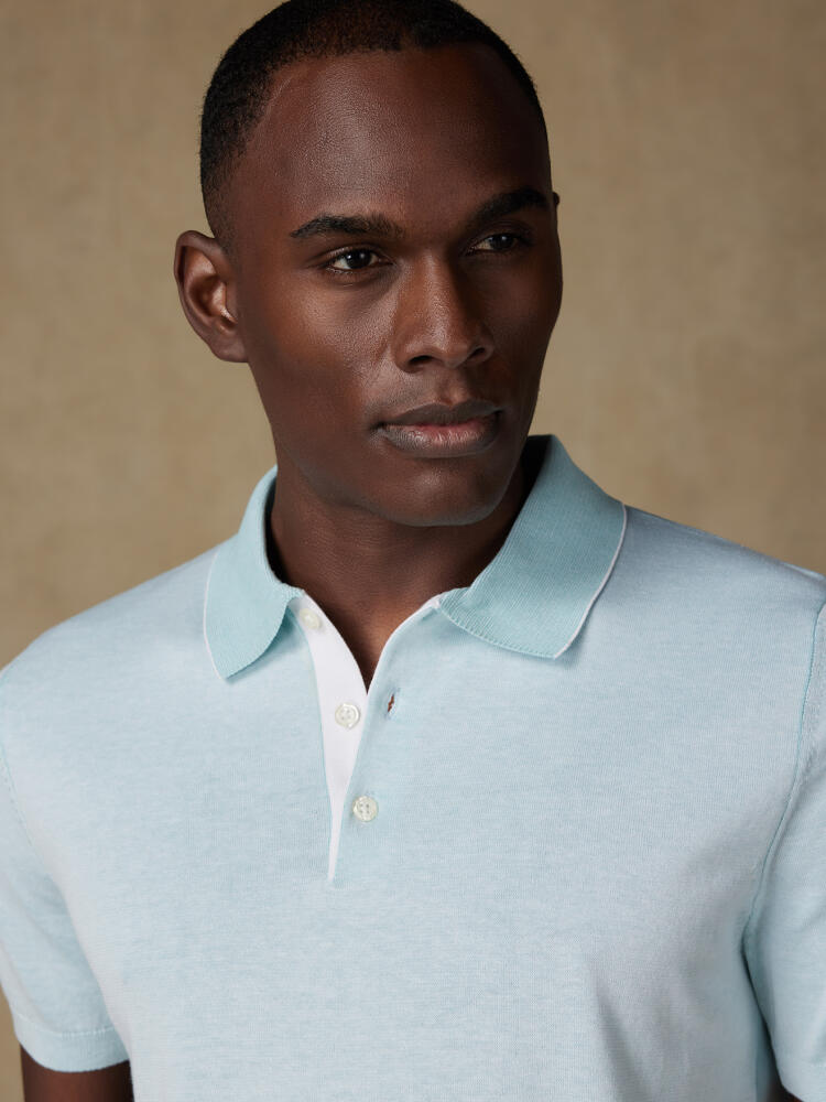 Elbe polo shirt in mint jersey