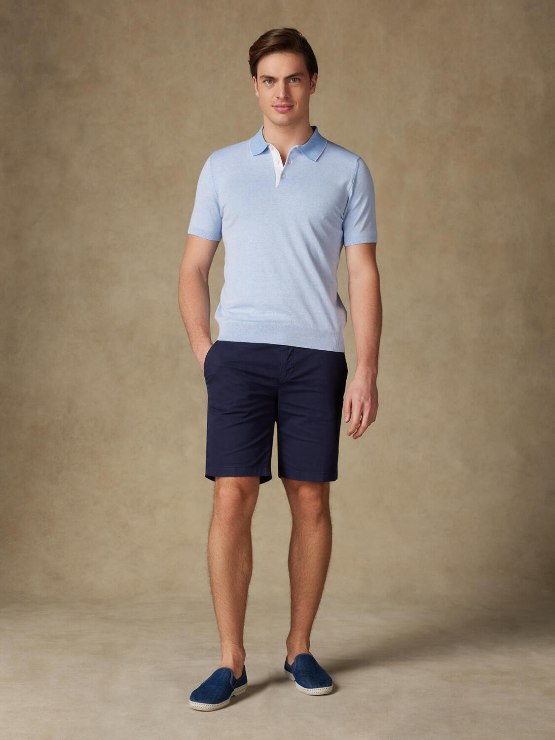 Elbe poloshirt in hemelsblauw jersey