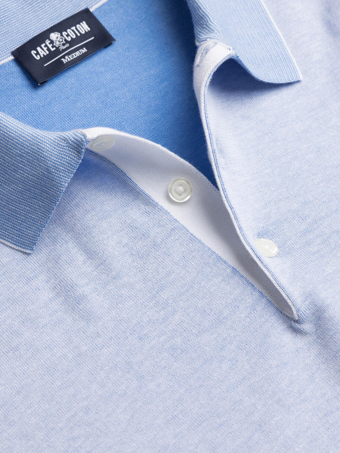 Elbe poloshirt in hemelsblauw jersey