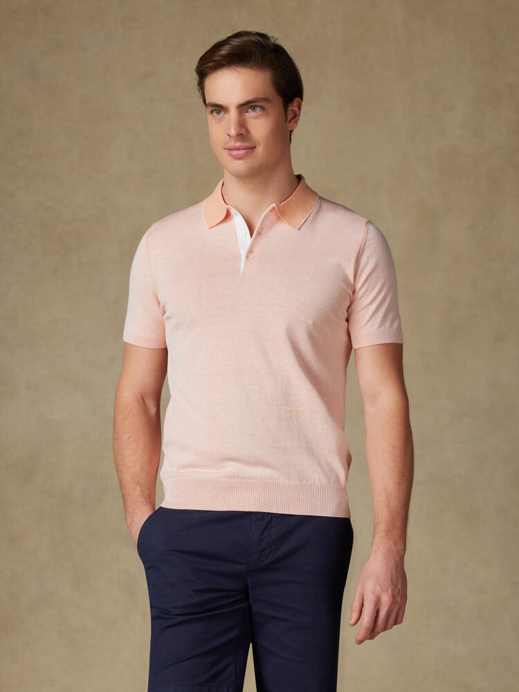 Elbe polo shirt in orange jersey