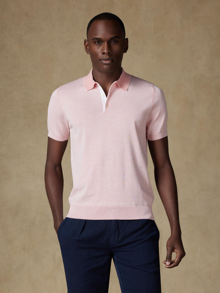 Polo Elbe en jersey rose