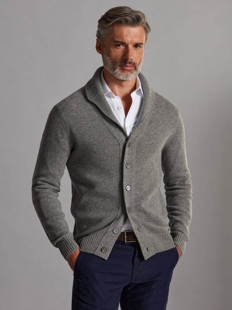 Brook cardigan in grey lambswool