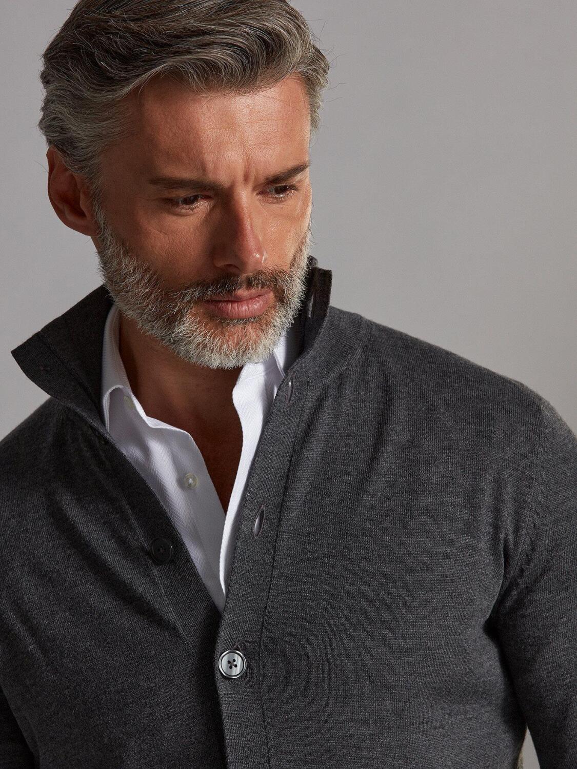 Bruce cardigan in anthracite merino