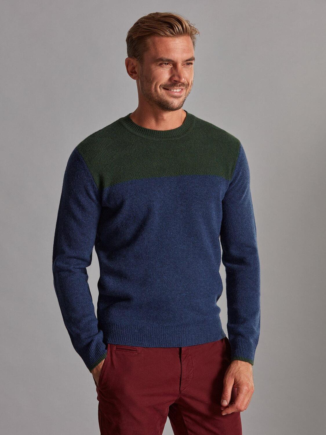 Col rond Boyd en lambswool indigo