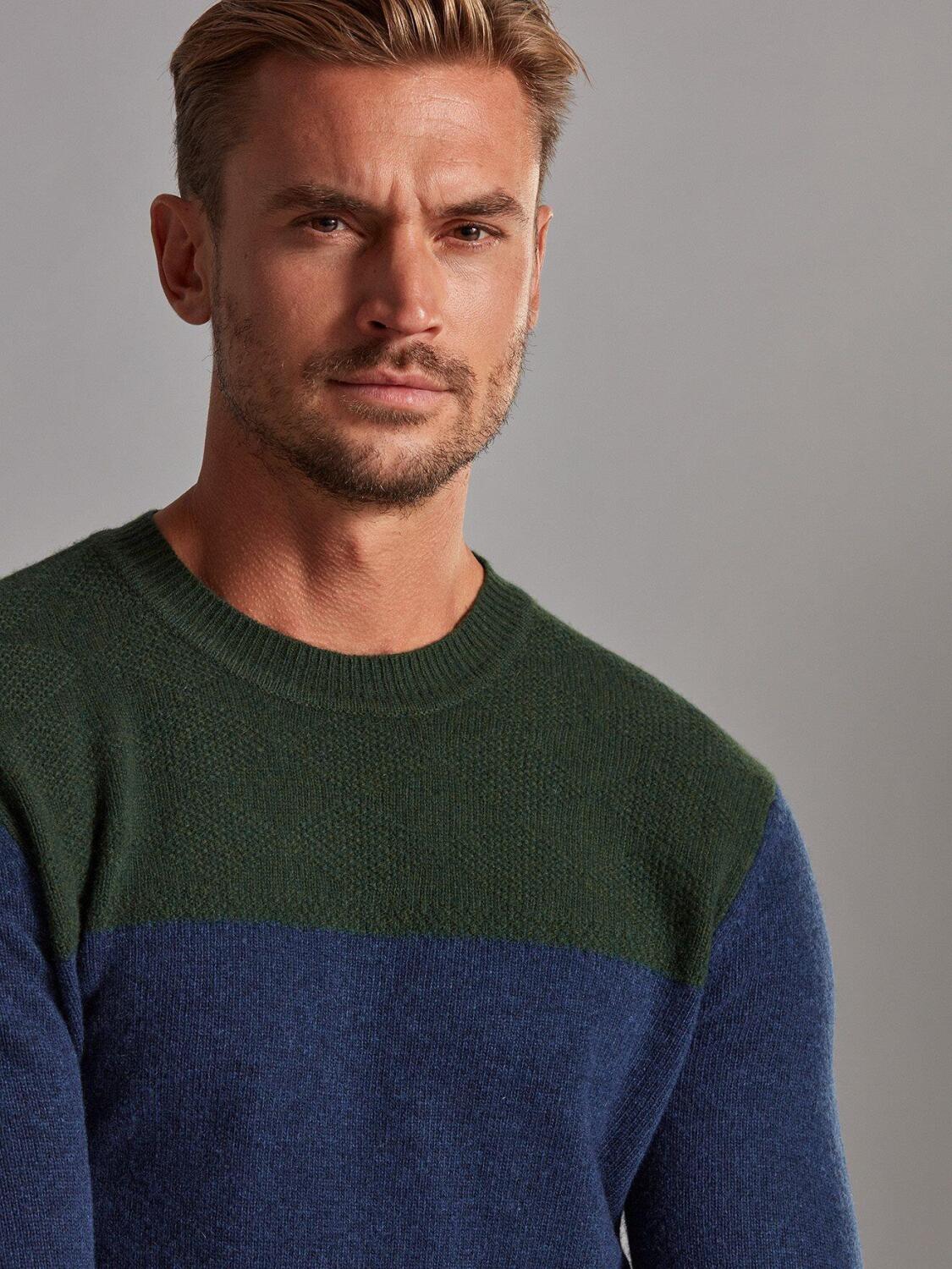 Col rond Boyd en lambswool indigo