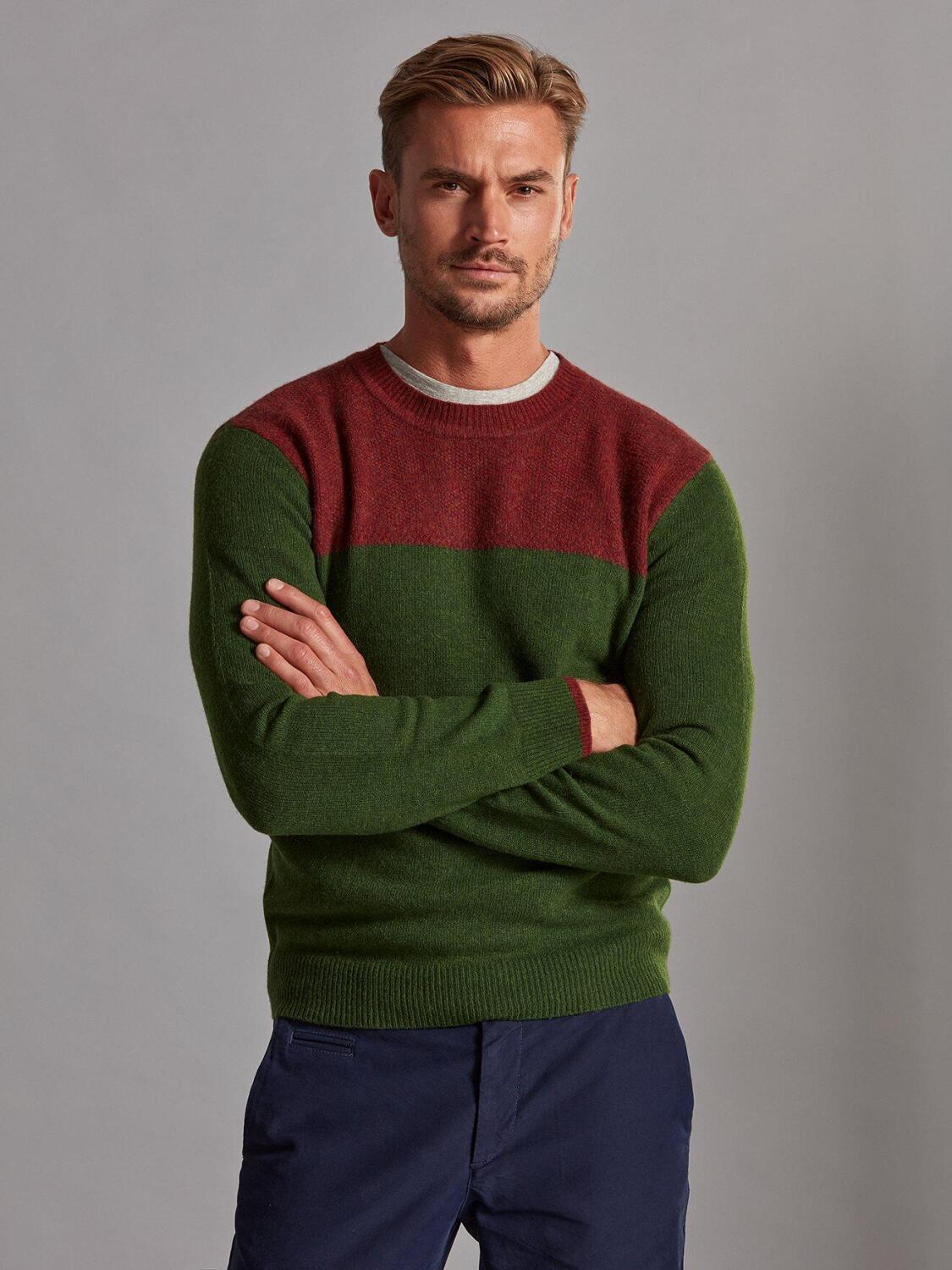 Col rond Boyd en lambswool vert