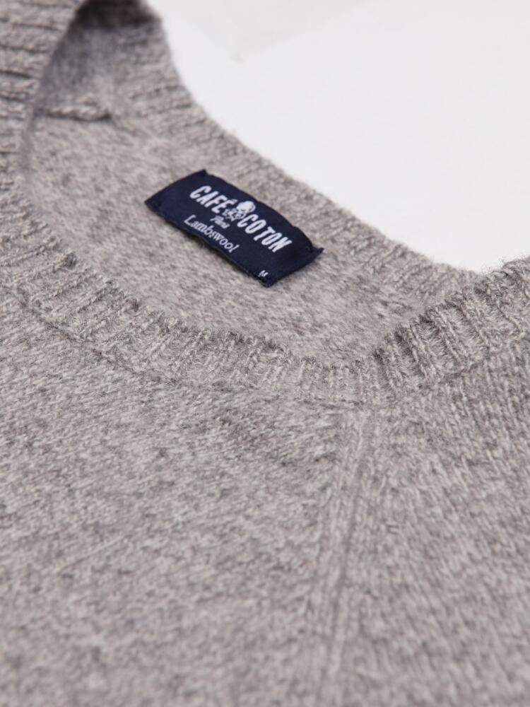 Col rond Burt en lambswool gris