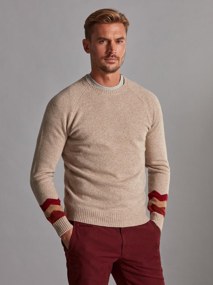 Col rond Burt en lambswool naturel