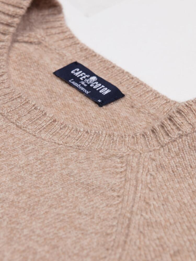 Burt round neck in oatmeal lambswool