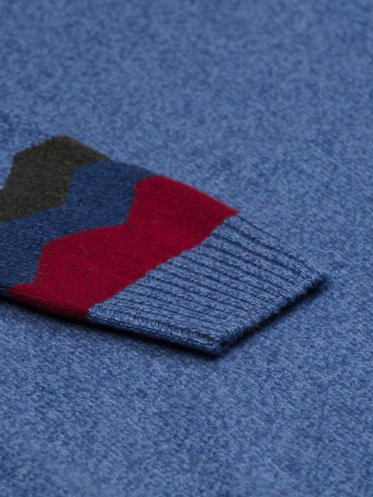 Col rond Burt en lambswool bleu