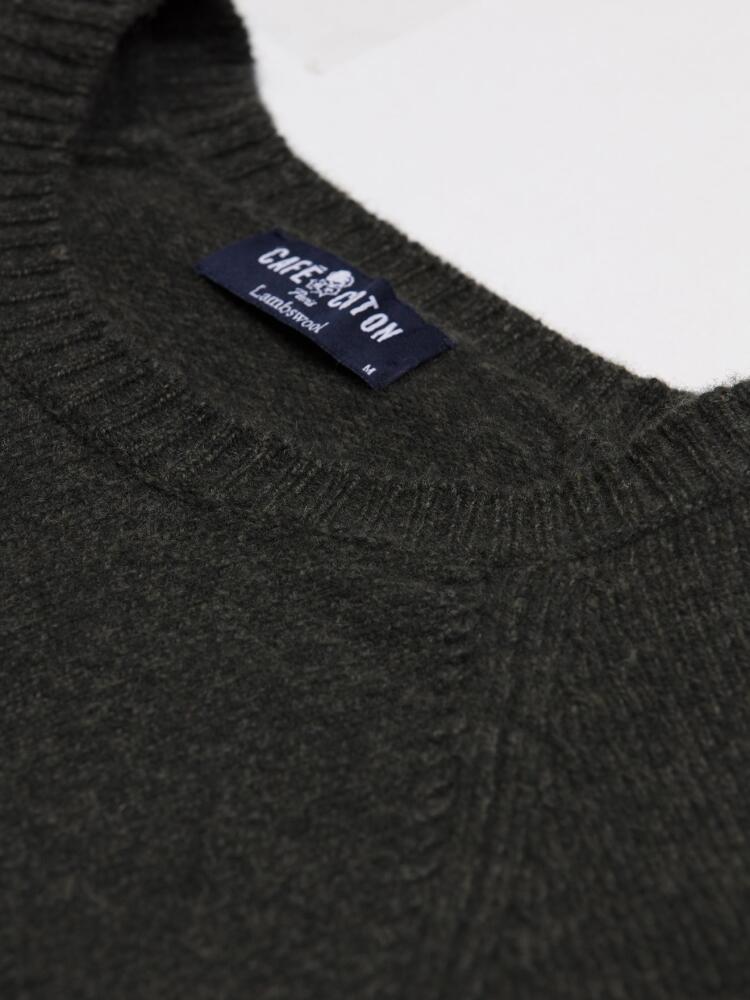 Burt round neck in green lambswool