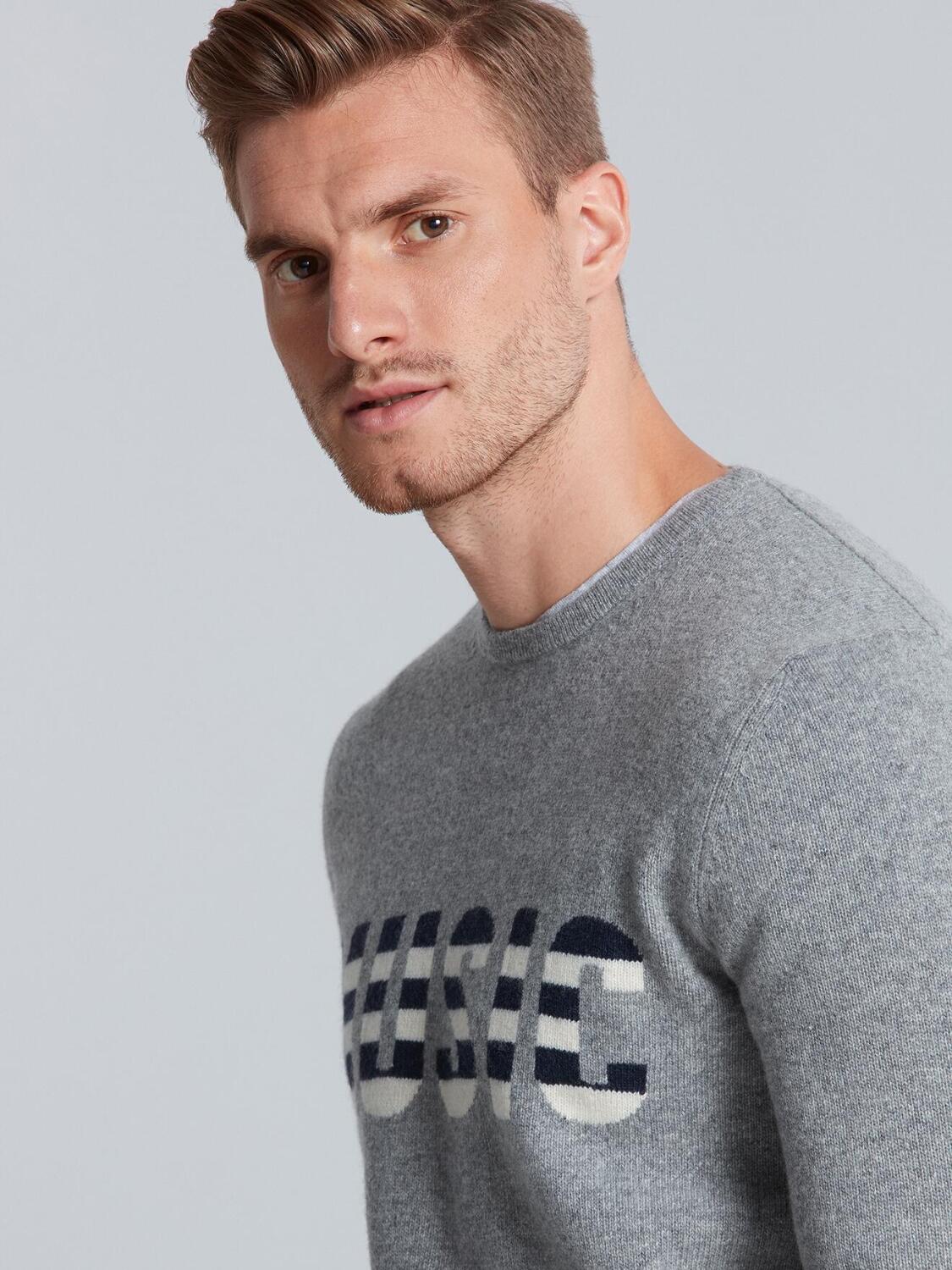 Pull col rond Music gris