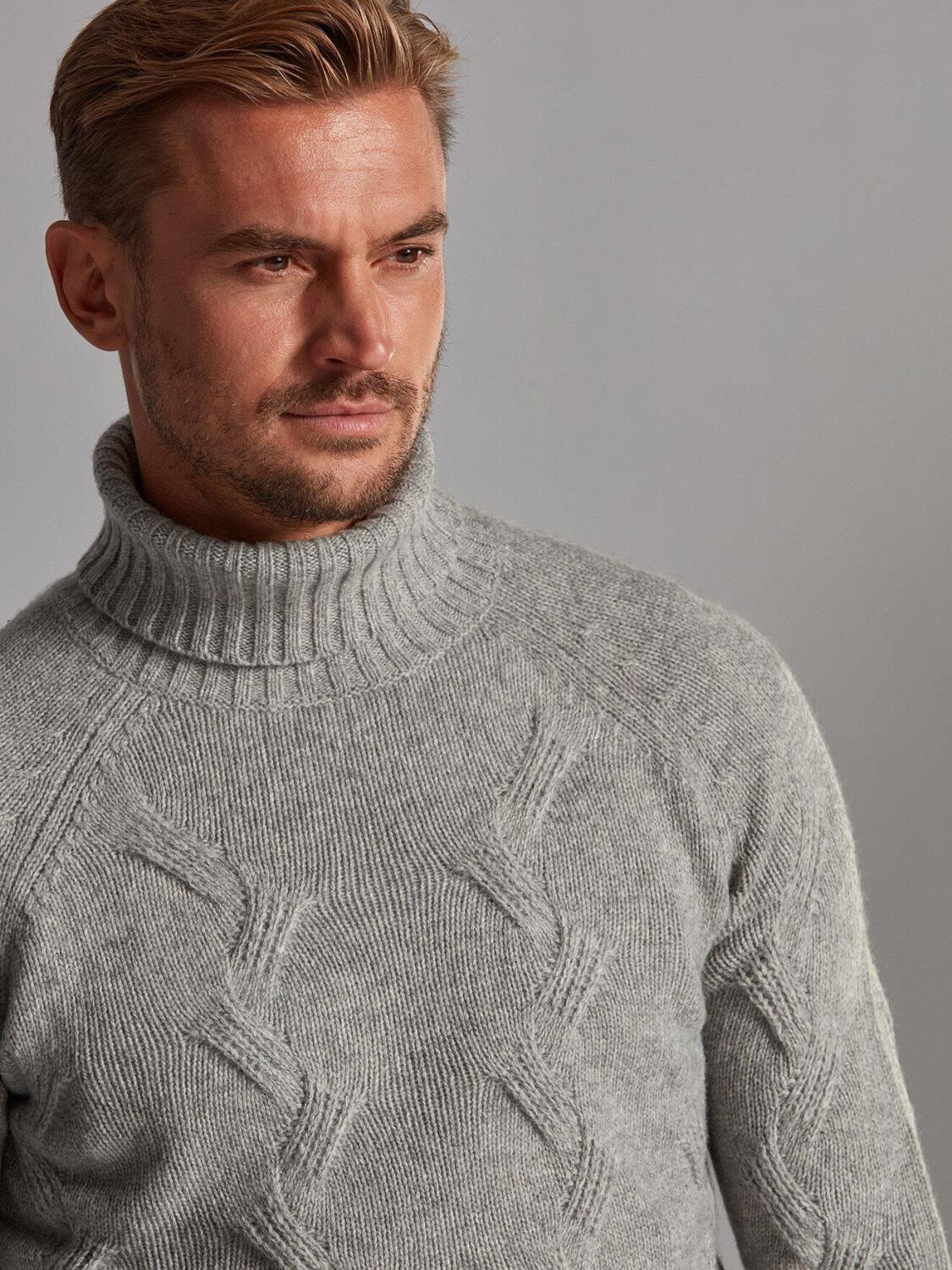 Becky twist turtleneck in grey lambswool